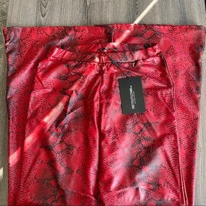 PLT High Waisted Flare Snakeprint Pants - US4 M/L